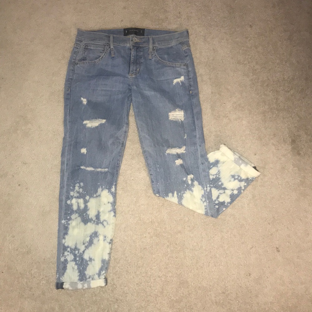 Ripped Acid-wash Jeans
